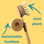 Bamboo Dish Brush with Replaceable Head | Natural Kitchen Washing Up Brush