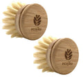 Wooden Dish Brush Replacement Heads | Bamboo and Plant Based Bristles Replaceable Heads (2 pack)