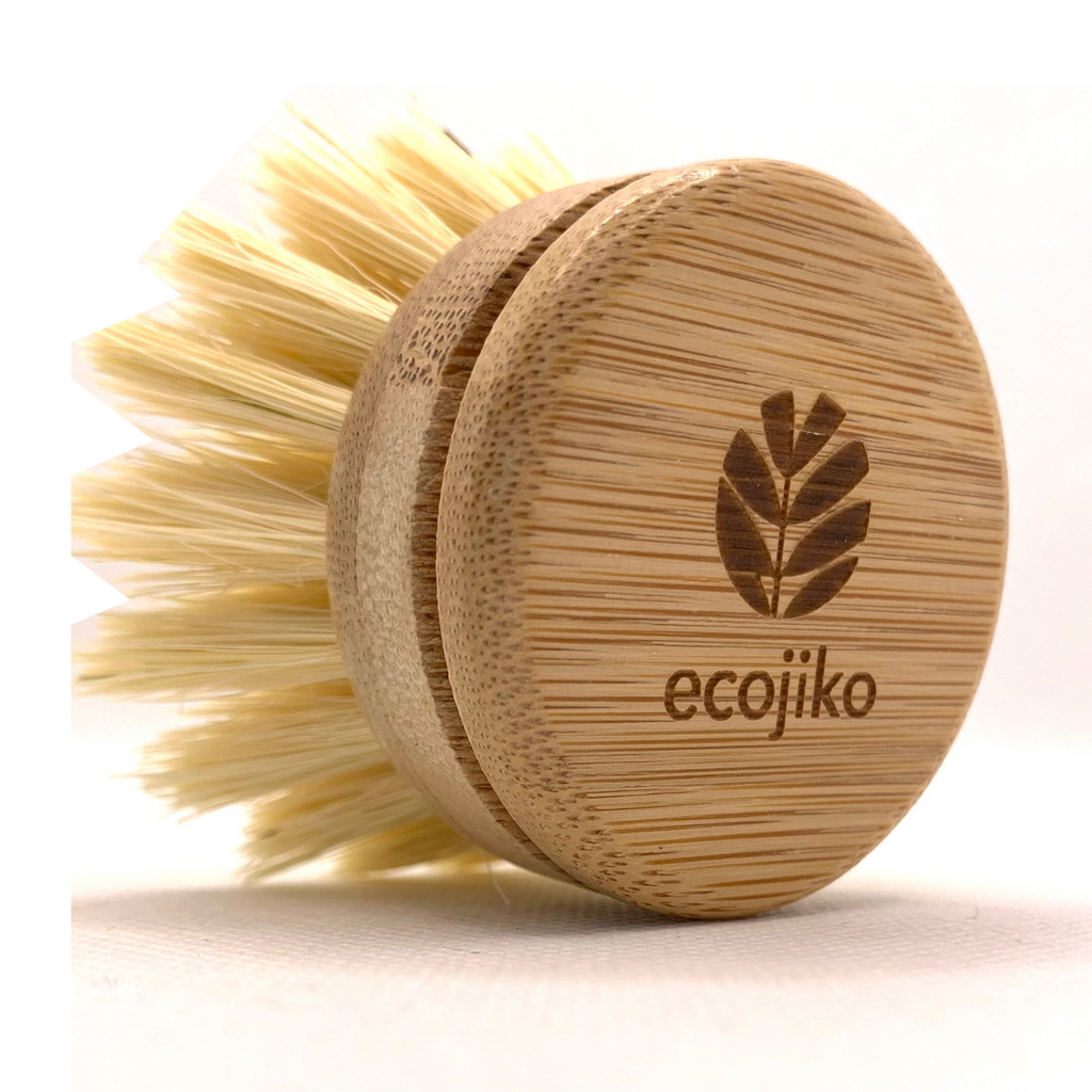 Wooden Dish Brush Replacement Heads | Bamboo and Plant Based Bristles Replaceable Heads (2 pack)